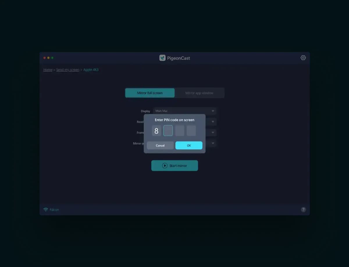 Connect both devices on the same Wi-Fi network