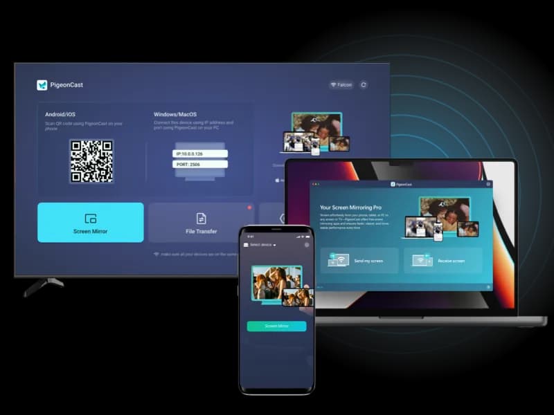 set up PigeonCast on phone , PC, and TV for file sharing