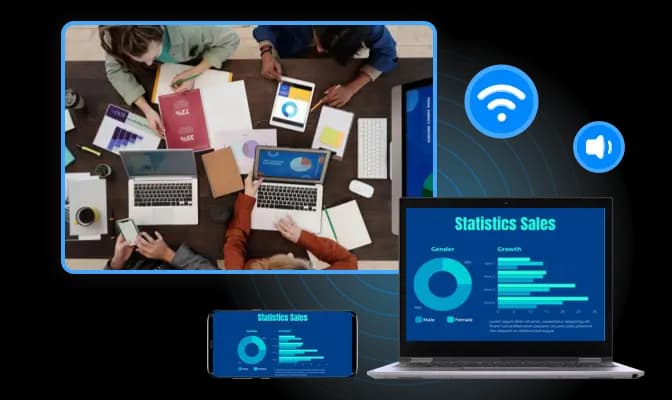 Transfer presentation files to a meeting-room TV