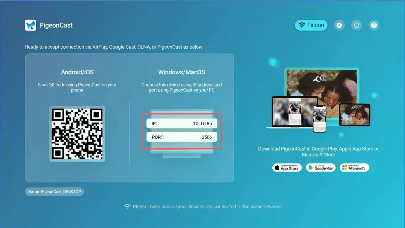 Identify the IP Address and PORT on TV