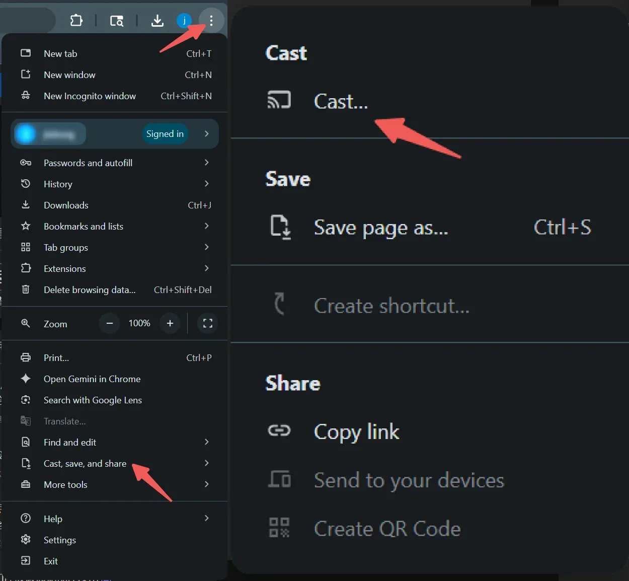 Find Cast Feature on Browser