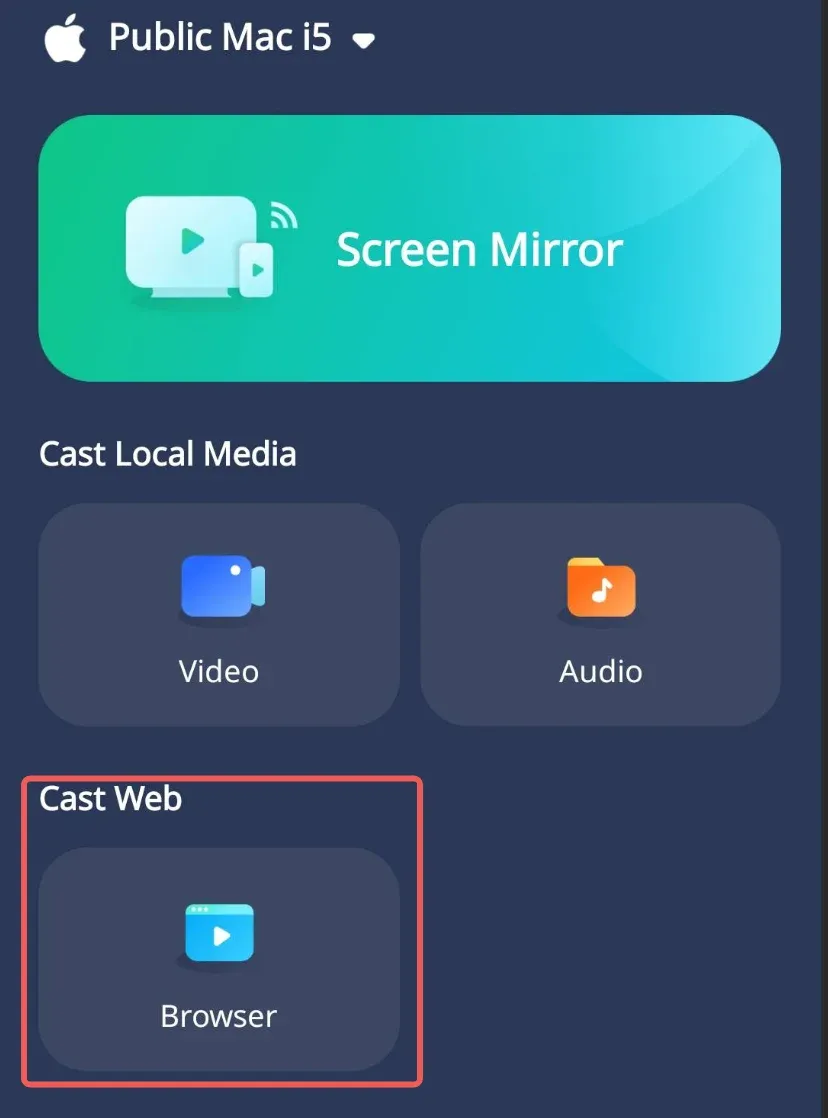 Cast Browser to Mac