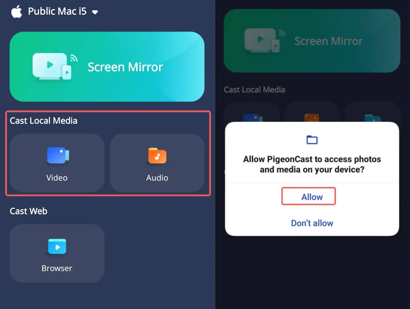 Cast Local Media to Mac