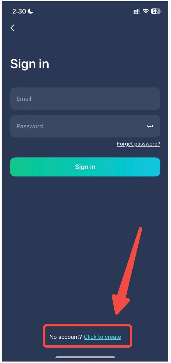 choose to create an account