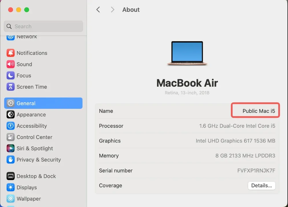 Identify Name of Mac