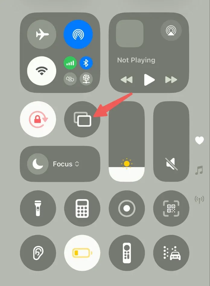 Open Control Center on iPhone