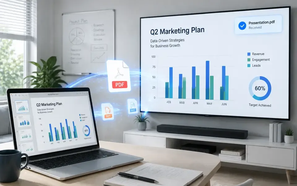 send documents from computer to TV wirelessly