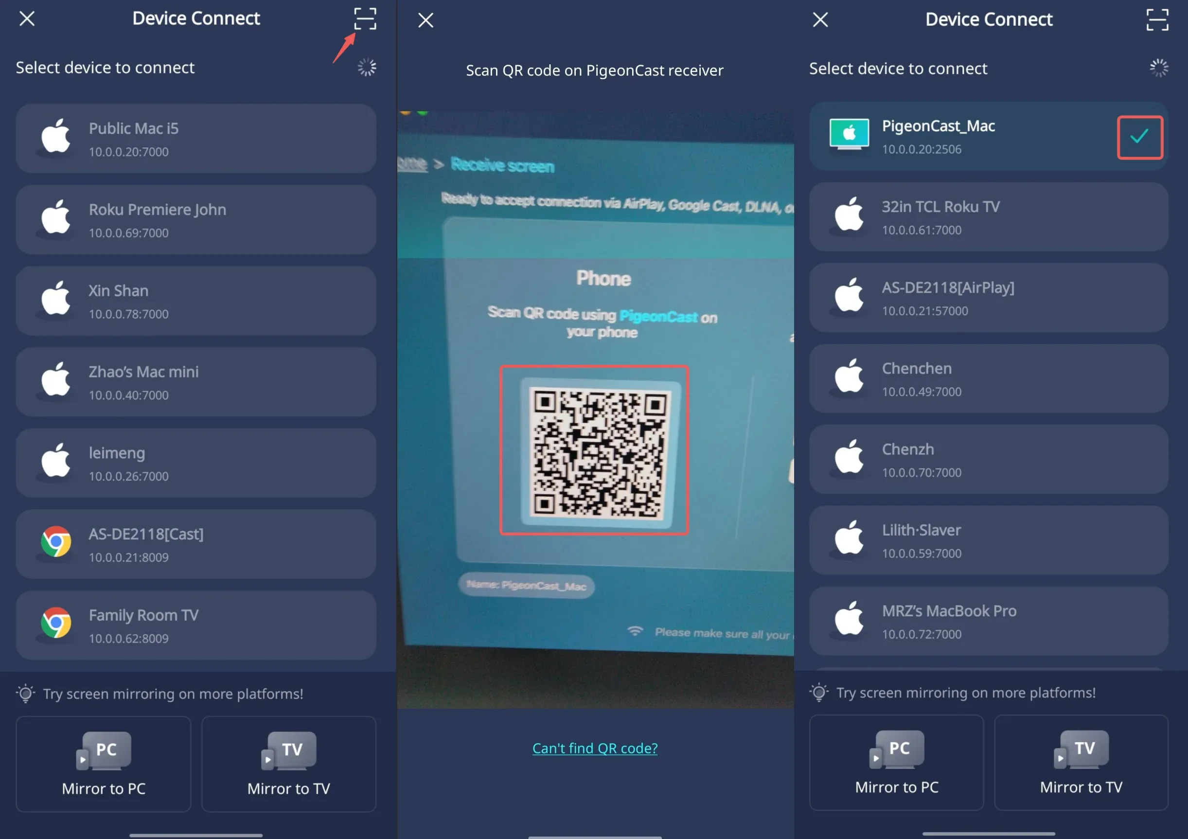 Connect with QR Code