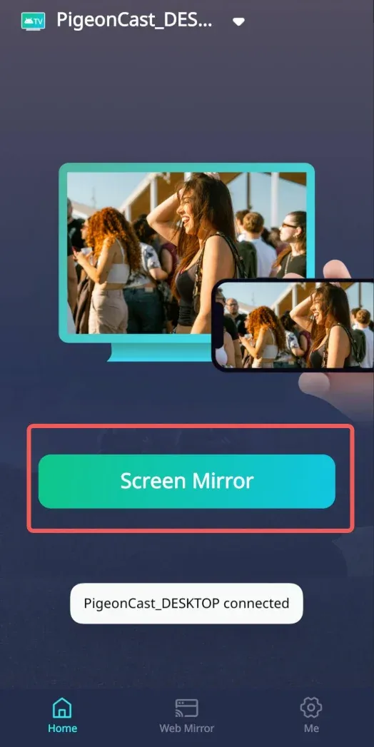 Tap Screen Mirror Button on iPhone