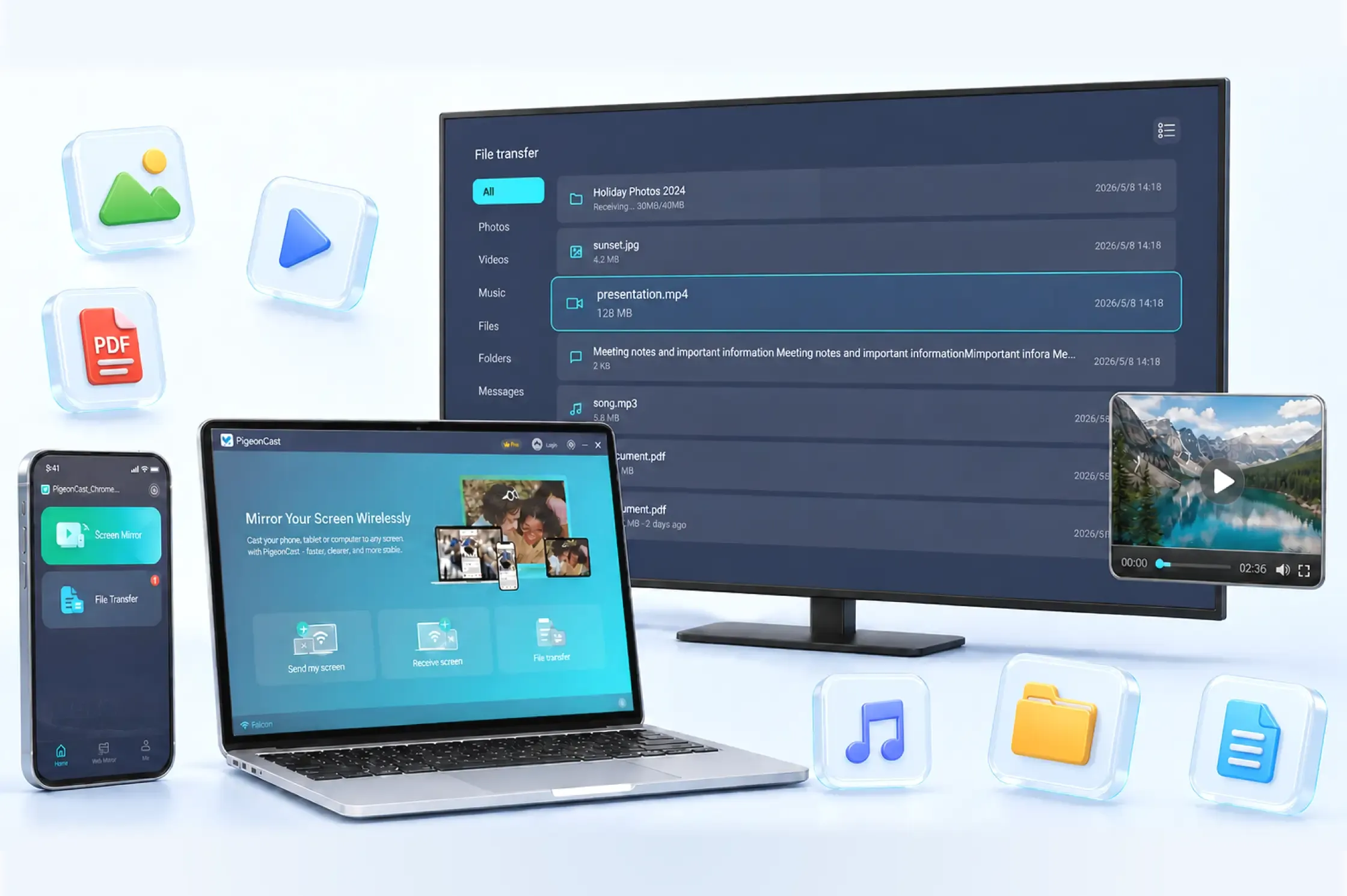 send files to TV from phone, tablet, or computer wirelessly